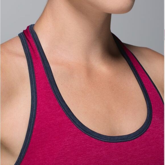 Lululemon Ebb & Flow Racerback Tank Heathered Bumble Berry Size 6 - Picture 2 of 11